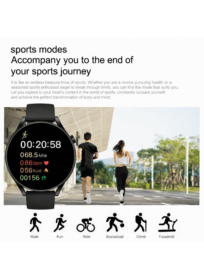 Trytoo Unisex Smart Watch with Bluetooth Calling, 1.85” Full-Color Round Screen, Sports Modes, Activity & Health Tracking - Image 4